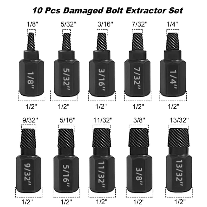 10PCS Broken Screw Remover Kit